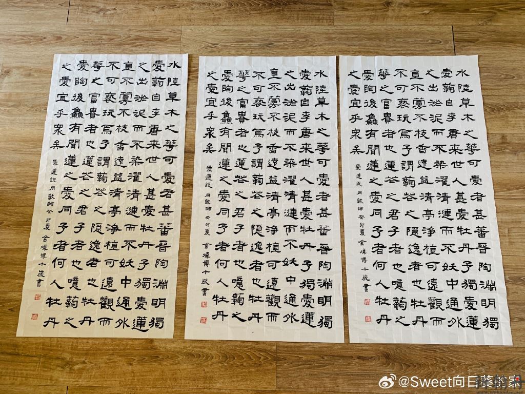 周末的书法作品孩子们..