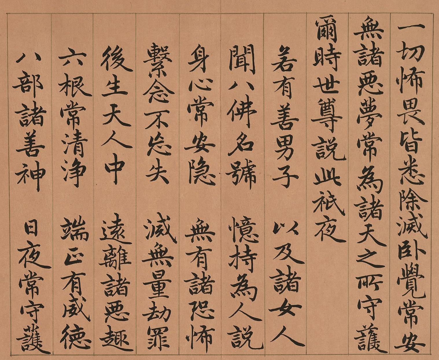 爱新觉罗永瑆《佛说八吉祥经》册 釋文