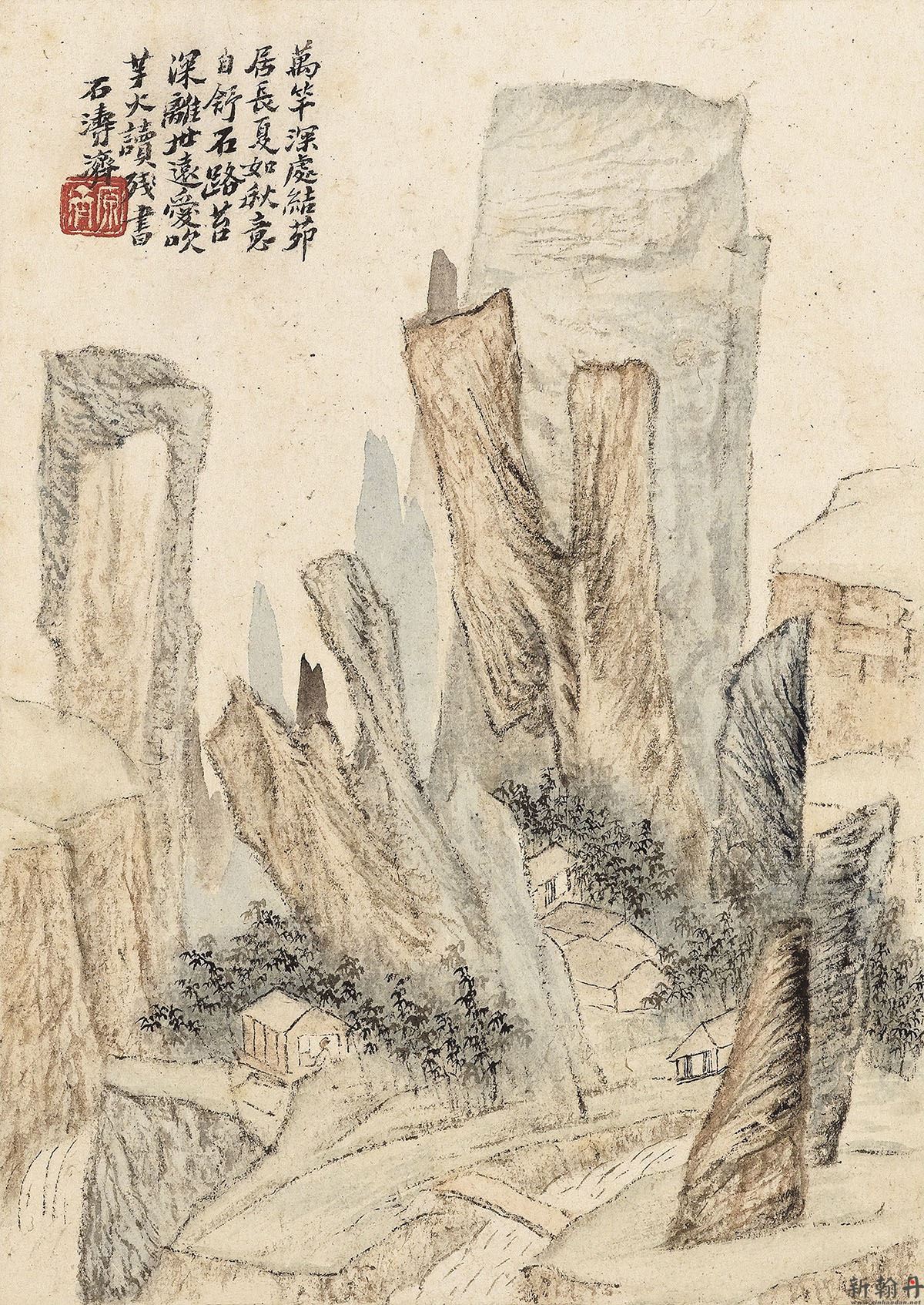 石涛_工细山水画册八帧 图2