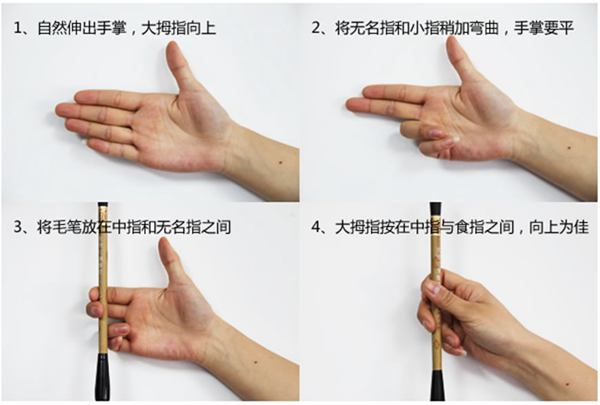 毛笔执笔法与姿势---五字执笔法 毛笔执笔法与姿势---五字执笔法